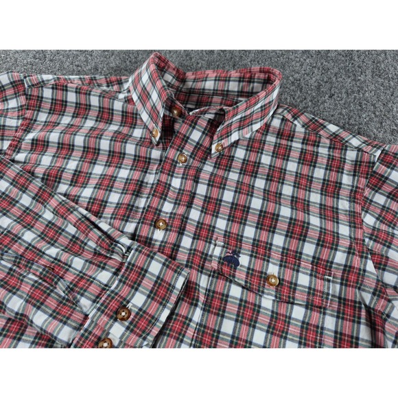 Brooks Brothers Other - Brooks Brothers Fleece Mens Large Red White Blue Plaid Cotton Button Down Shirt